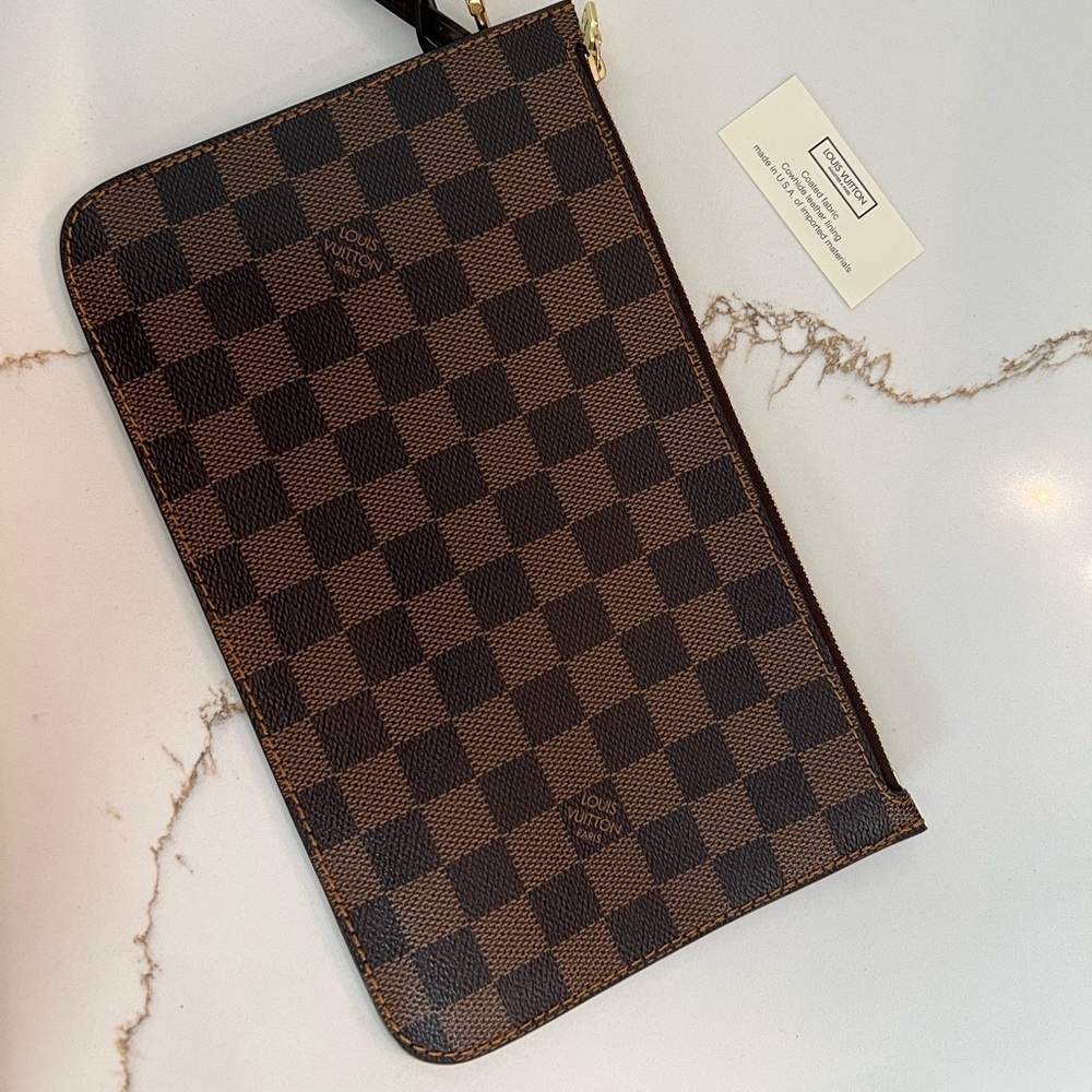 Louis Vuitton Neverfull Damier Ebene wristlet pouch